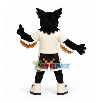 Secondary School Black Falcon Mascot Adult Costume Secondary School Black Falcon Mascot Adult Costume