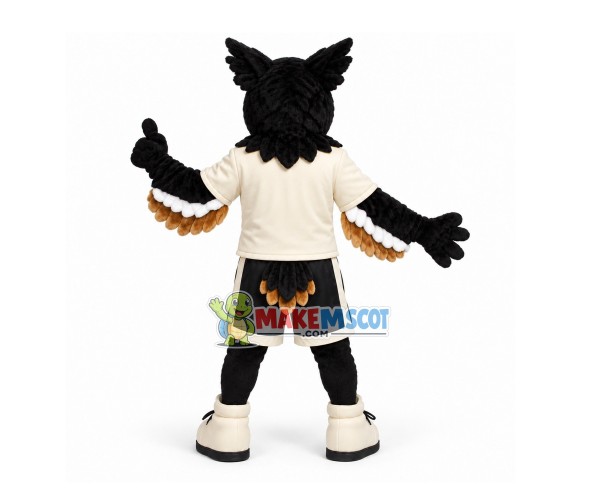 Secondary School Black Falcon Mascot Adult Costume Secondary School Black Falcon Mascot Adult Costume