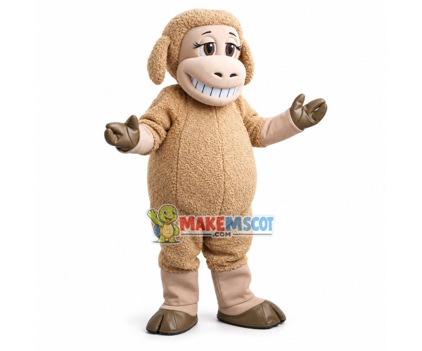 Convival Brown Plush Sheep Mascot Costume