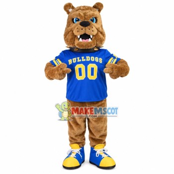 Wild Bulldog With Rivet Collar Mascot Costume Wild Bulldog With Rivet Collar Mascot Costume