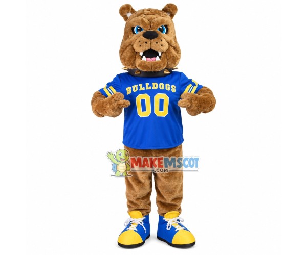 Wild Bulldog With Rivet Collar Mascot Costume