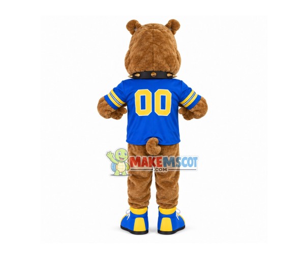 Wild Bulldog With Rivet Collar Mascot Costume Wild Bulldog With Rivet Collar Mascot Costume