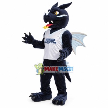 Rare Silverwing Fire Dragon Mascot Costume