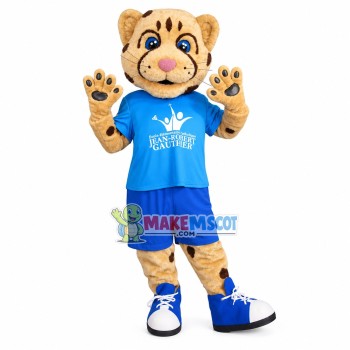 God Academy Tiger With Blue Eyes Mascot Costume God Academy Tiger With Blue Eyes Mascot Costume