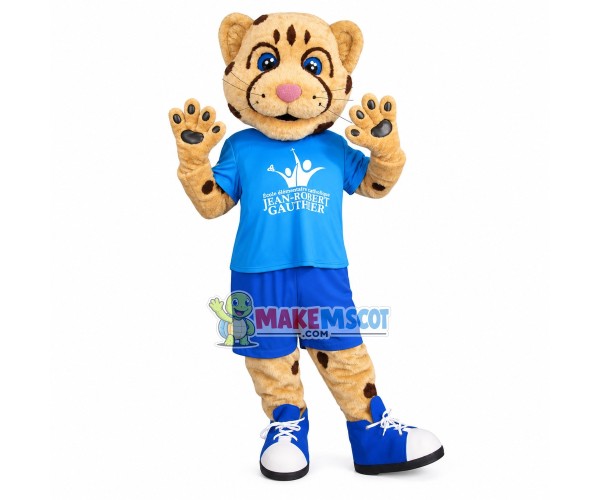 God Academy Tiger With Blue Eyes Mascot Costume God Academy Tiger With Blue Eyes Mascot Costume