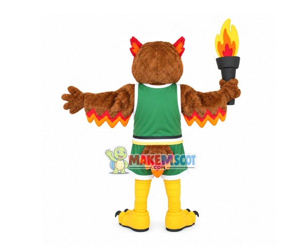 Torchbearer Owl For Circulatory System Mascot Costume Torchbearer Owl For Circulatory System Mascot Costume