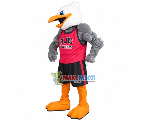 Great Basketball Player Bird With Bulging Muscle Mascot Costume Great Basketball Player Bird With Bulging Muscle Mascot Costume