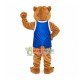 Forceful Brown Tiger With Long Vest Mascot Costume Forceful Brown Tiger With Long Vest Mascot Costume