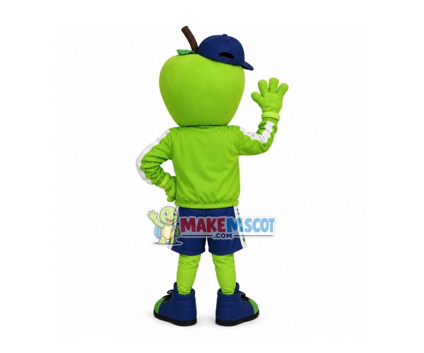 Green Apple Of The Education Communication Mascot Costume Green Apple Of The Education Communication Mascot Costume