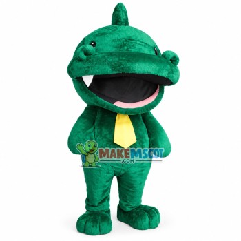 Fancy Big Mouth Dragon With Tie Mascot Costume Fancy Big Mouth Dragon With Tie Mascot Costume