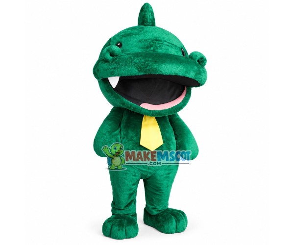 Fancy Big Mouth Dragon With Tie Mascot Costume Fancy Big Mouth Dragon With Tie Mascot Costume