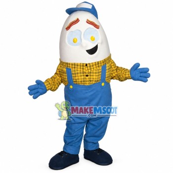 Interesting Banana Man With Poached Egg Eyes Mascot Costume Interesting Banana Man With Poached Egg Eyes Mascot Costume