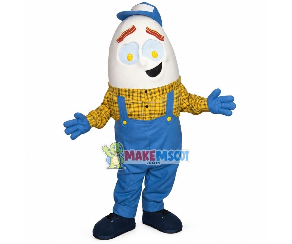 Interesting Banana Man With Poached Egg Eyes Mascot Costume Interesting Banana Man With Poached Egg Eyes Mascot Costume