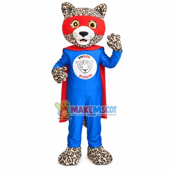 Superman Leopard Mascot Costume For School Superman Leopard Mascot Costume For School