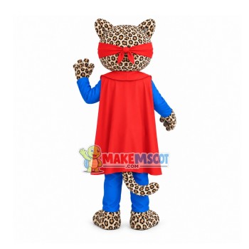 Superman Leopard Mascot Costume For School Superman Leopard Mascot Costume For School