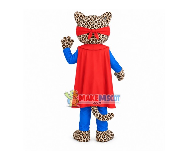 Superman Leopard Mascot Costume For School Superman Leopard Mascot Costume For School