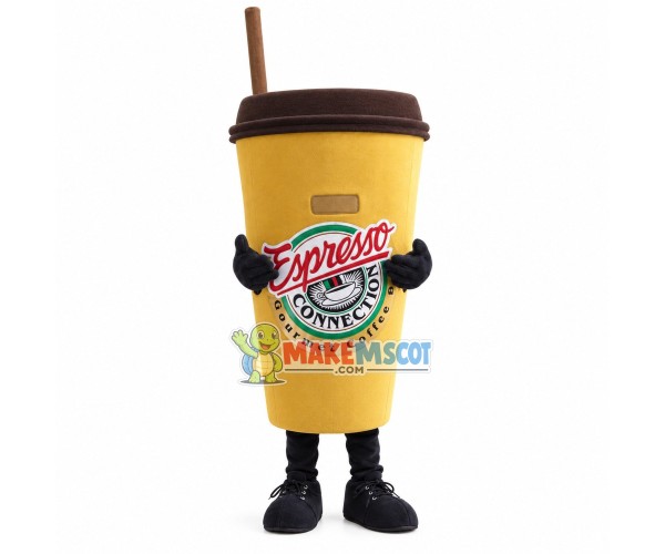 Paper Coffee Cup With Straw Mascot Costume Paper Coffee Cup With Straw Mascot Costume