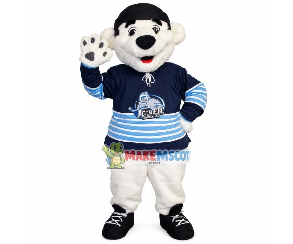 Plush Polar Bear Mascot Costume For The Ski Resort Plush Polar Bear Mascot Costume For The Ski Resort
