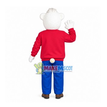 Kind Polar Bear Wearing Printed Sweater Mascot Costume