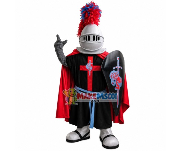 Christian Supporter Army Holding Shield Mascot Costume Christian Supporter Army Holding Shield Mascot Costume