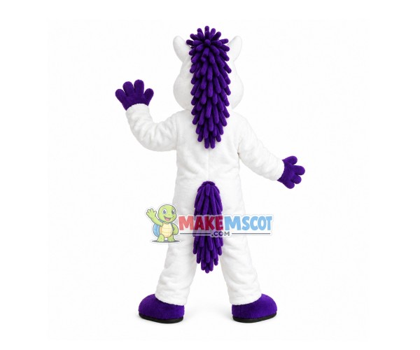 Glad Adult Horse With Purple Belly Mascot Costume Glad Adult Horse With Purple Belly Mascot Costume