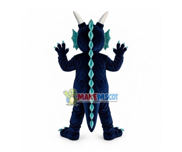 Fierce Evil Dragon With Sharp Horns Mascot Costume Fierce Evil Dragon With Sharp Horns Mascot Costume