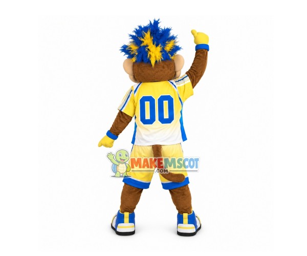 Excited Basketball Player Monkey Mascot Costume Excited Basketball Player Monkey Mascot Costume