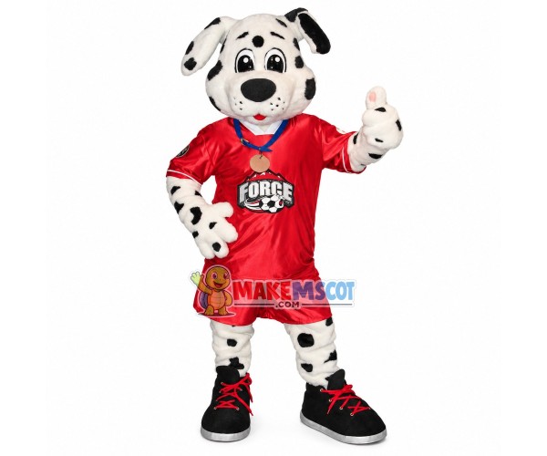 Fair Soccer Referee Dalmatian Mascot Costume