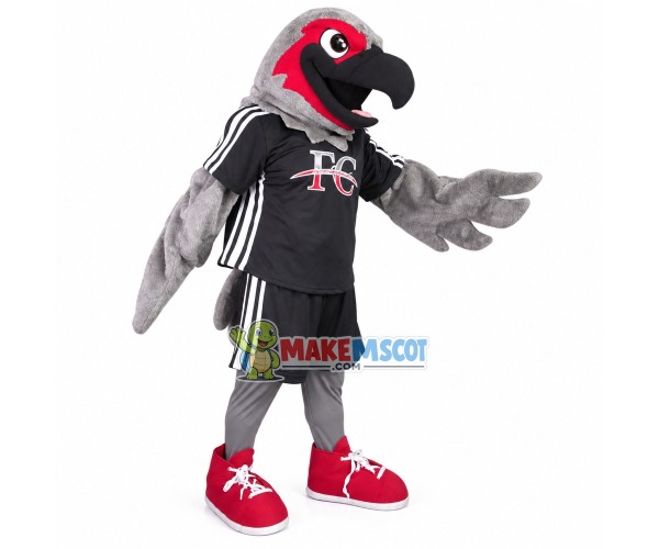 Soft Plush Grey Eagle Of Football Club Mascot Costume Soft Plush Grey Eagle Of Football Club Mascot Costume