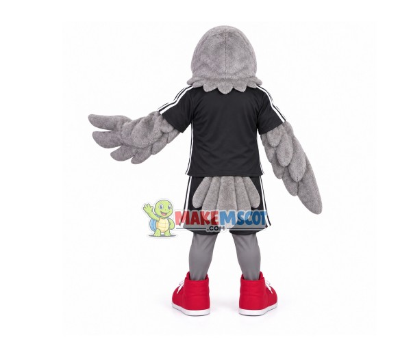 Soft Plush Grey Eagle Of Football Club Mascot Costume Soft Plush Grey Eagle Of Football Club Mascot Costume