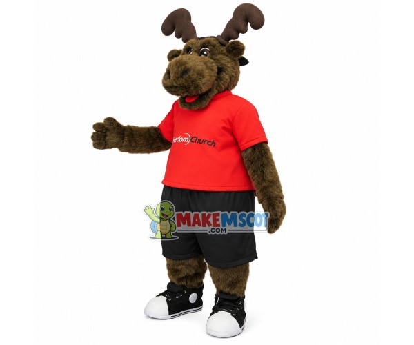Cozy Moose Of Freedom Church Mascot Costume