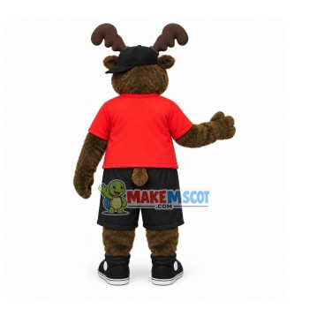 Cozy Moose Of Freedom Church Mascot Costume Cozy Moose Of Freedom Church Mascot Costume