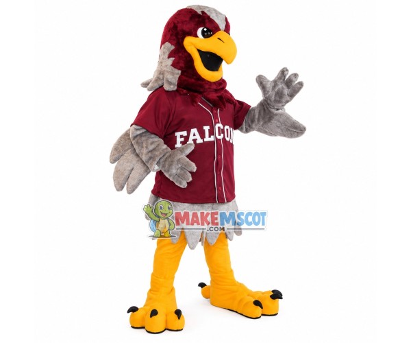 Hale Gray & Red Brown Falcon Mascot Adult Costume Hale Gray & Red Brown Falcon Mascot Adult Costume