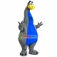Rare Blue & Gray Dinosaur With Long Neck Mascot Costume