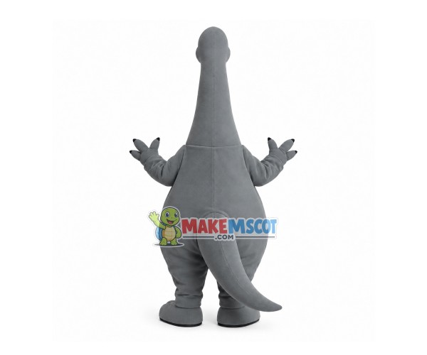 Rare Blue & Gray Dinosaur With Long Neck Mascot Costume