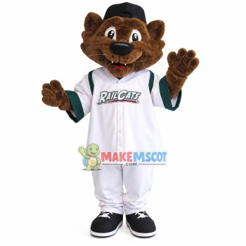 Well-behaved Brown Cat Of Baseball Website Mascot Costume