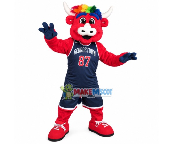 University Sport Red Bull Mascot Costume University Sport Red Bull Mascot Costume