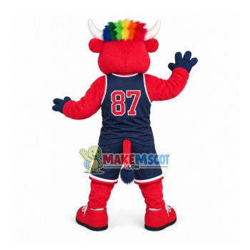 University Sport Red Bull Mascot Costume University Sport Red Bull Mascot Costume