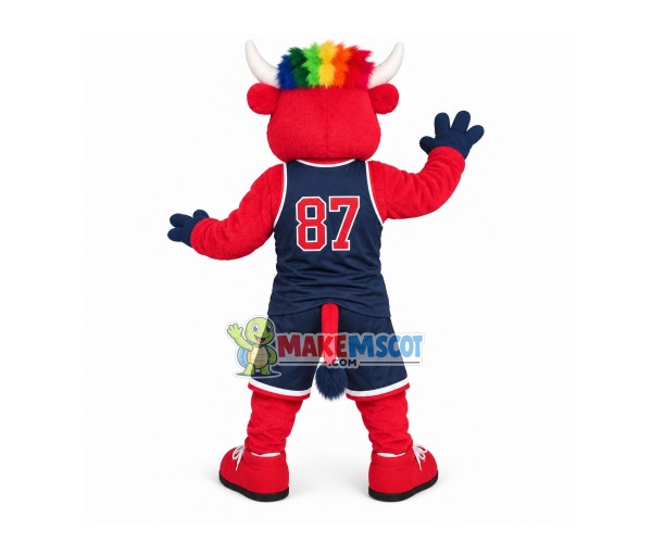 University Sport Red Bull Mascot Costume University Sport Red Bull Mascot Costume