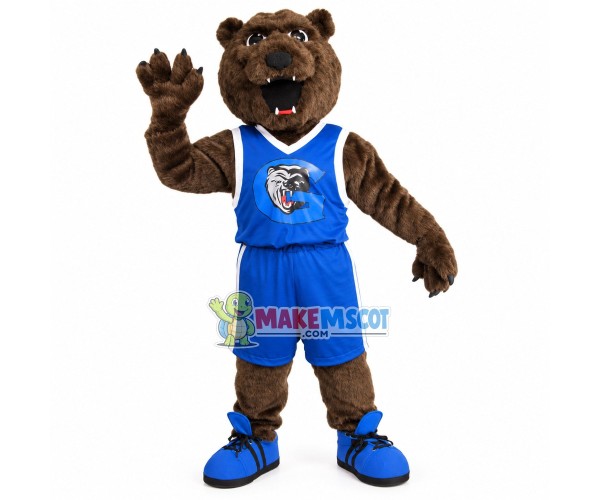 Passionate Brown Bear In The Sport Set Mascot Costume Passionate Brown Bear In The Sport Set Mascot Costume