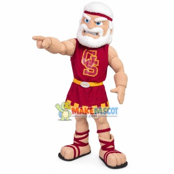 White-haired Warrior With Full Muscle Mascot Costume White-haired Warrior With Full Muscle Mascot Costume