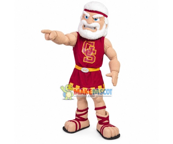 White-haired Warrior With Full Muscle Mascot Costume White-haired Warrior With Full Muscle Mascot Costume