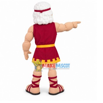 White-haired Warrior With Full Muscle Mascot Costume White-haired Warrior With Full Muscle Mascot Costume