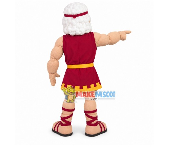 White-haired Warrior With Full Muscle Mascot Costume White-haired Warrior With Full Muscle Mascot Costume