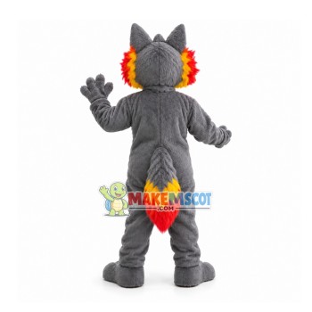 Sharp Teeth Wolf With Power Mascot Costume Sharp Teeth Wolf With Power Mascot Costume