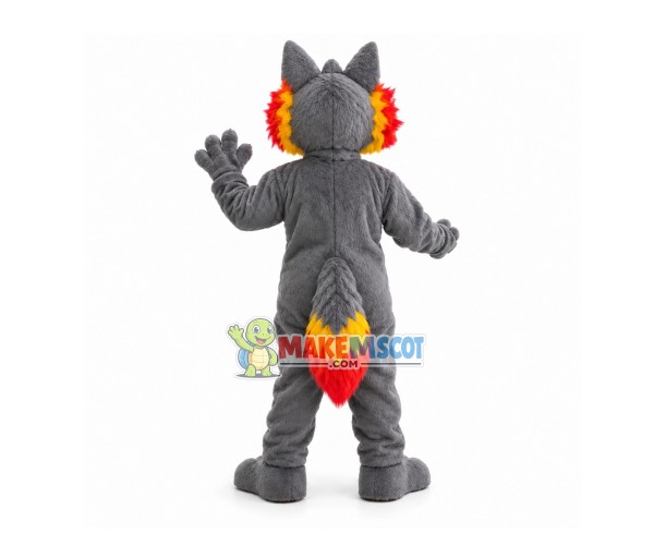 Sharp Teeth Wolf With Power Mascot Costume Sharp Teeth Wolf With Power Mascot Costume
