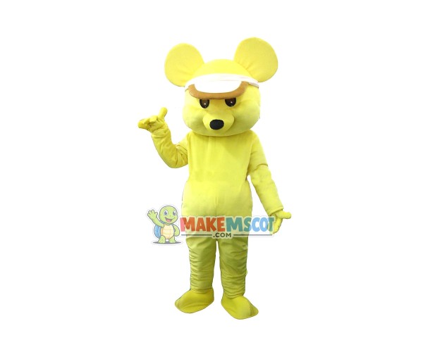 Sun Hat Yellow Mouse Mascot Costume Sun Hat Yellow Mouse Mascot Costume