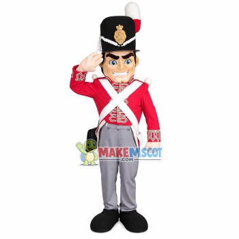 Saluting Court Guard Mascot Costume Saluting Court Guard Mascot Costume