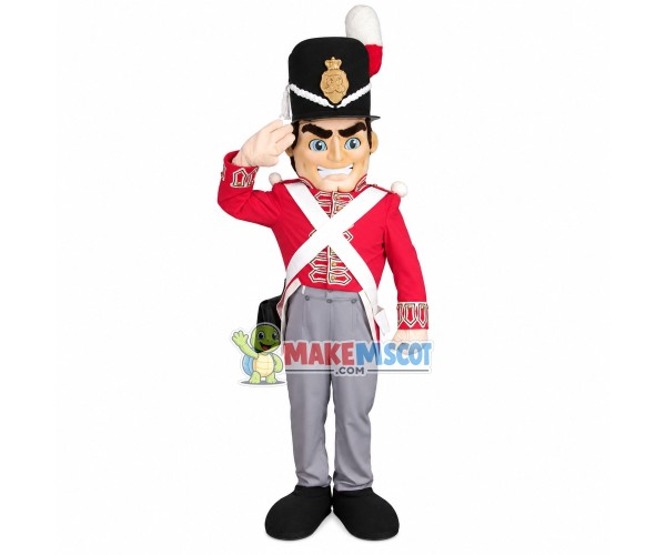 Saluting Court Guard Mascot Costume Saluting Court Guard Mascot Costume