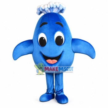 Water Blue Fountain Dolphin Mascot Costume